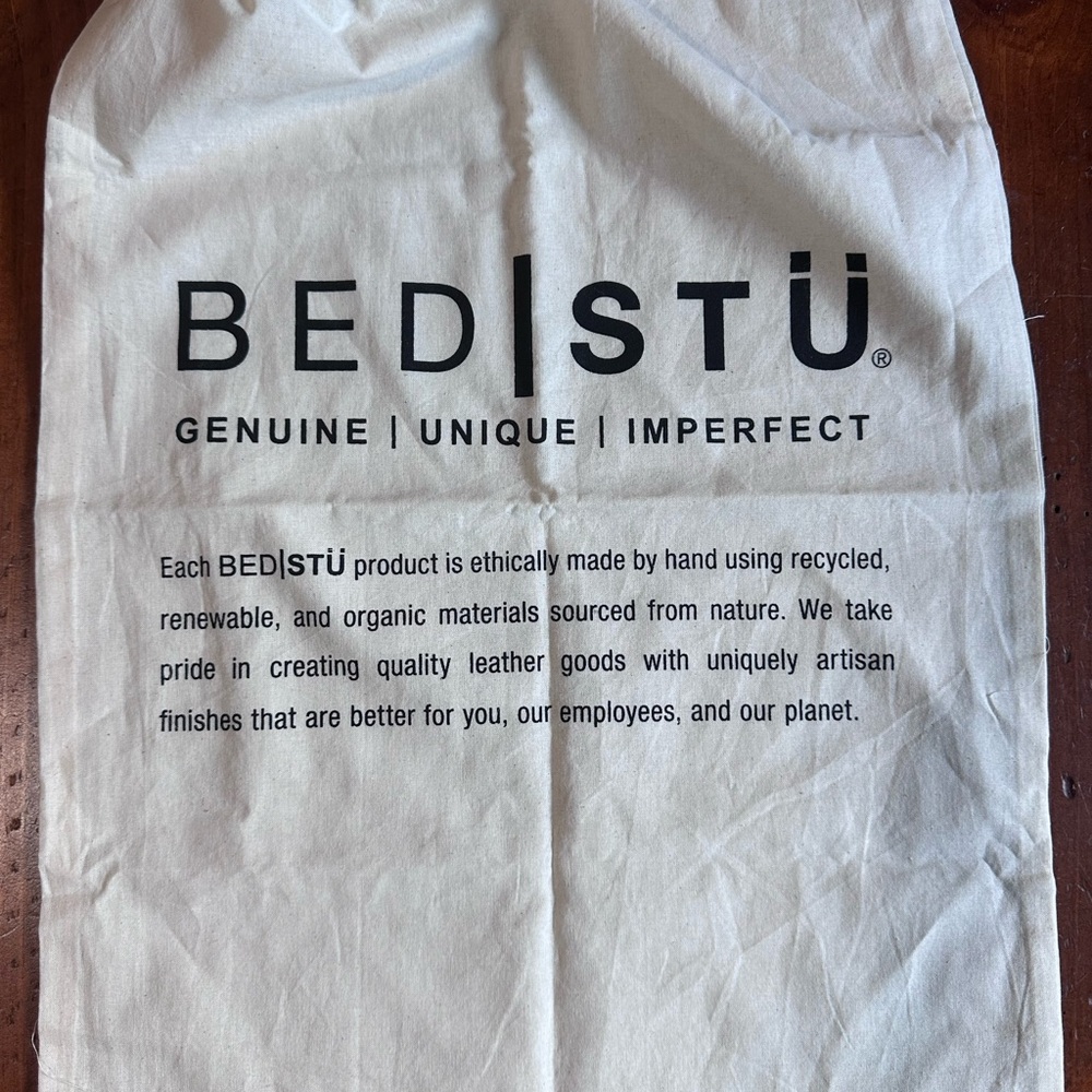 BED|STU Taupe Leather Sling Belt Bag with Black Strap - Picture 4 of 4